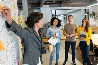 Featured image for the Ideas-to-Action Innovation Sprint showing team working on complex process redesign.