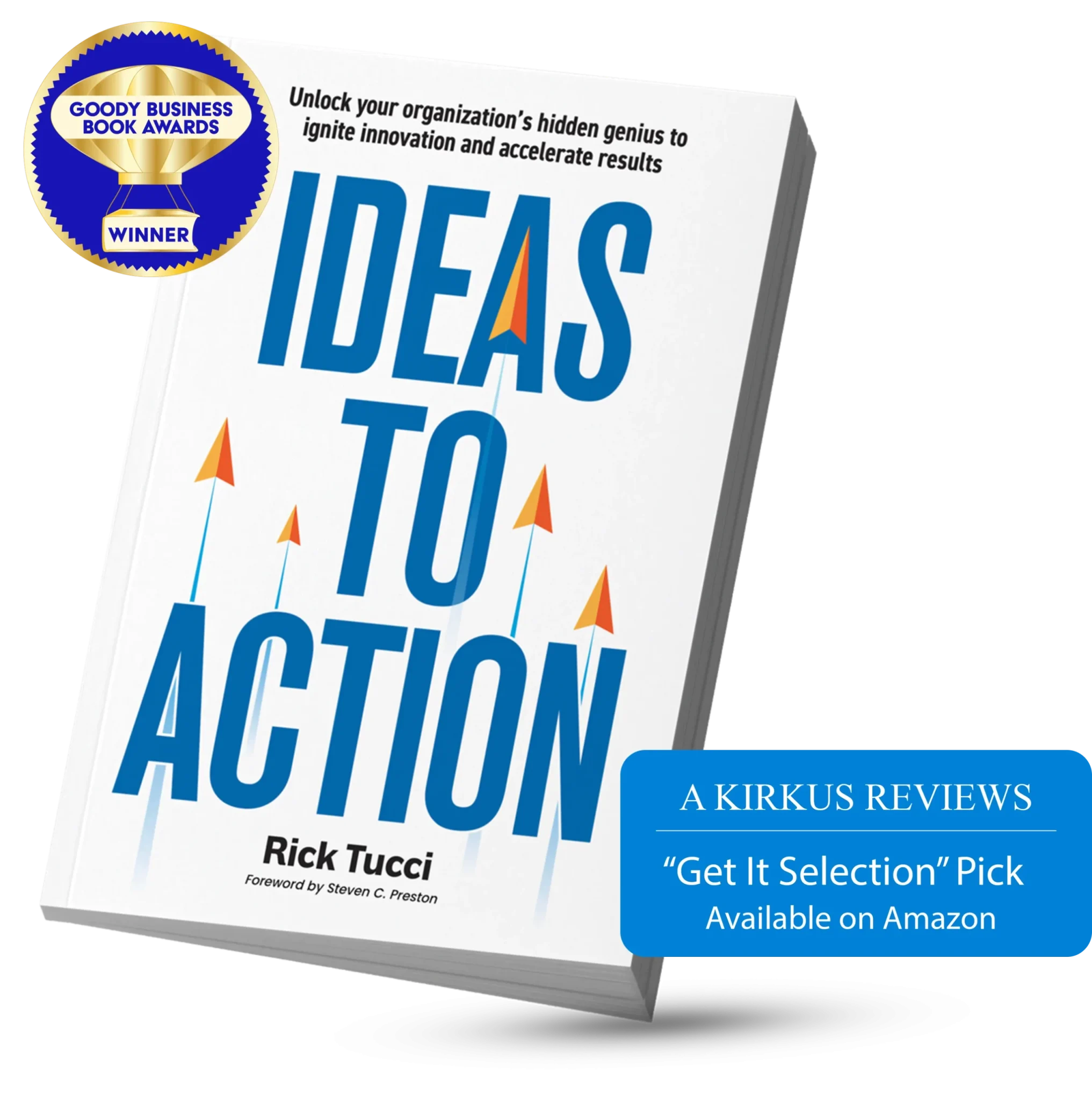 Ideas to Action book cover highlighting employee-powered innovation for frontline teams.