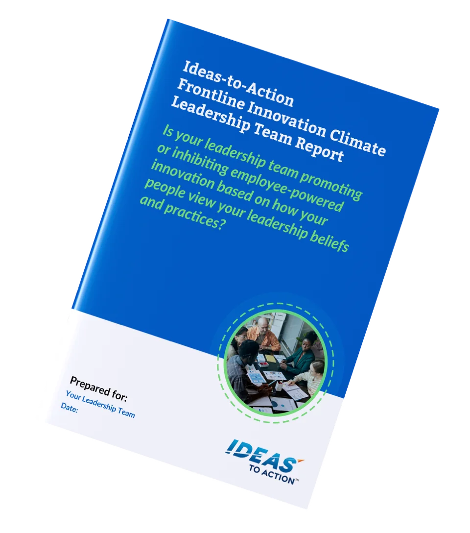 Cover Image of the Frontline Innovation Climate Report for Leadership Teams on panel of the web page for the solution.